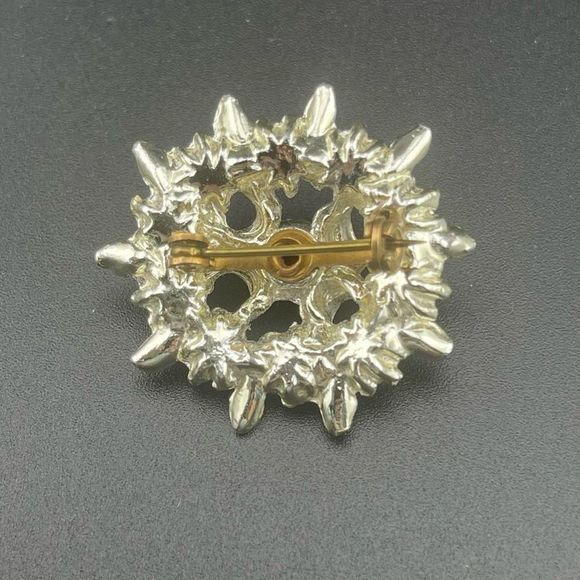 Vintage sky blue rhinestone brooch pin - Picture 2 of 4